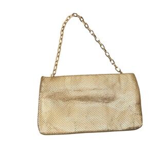 Shiraleah Chicago Gold Mesh Clutch Evening Shoulder Bag Metallic Chain 80s Glam